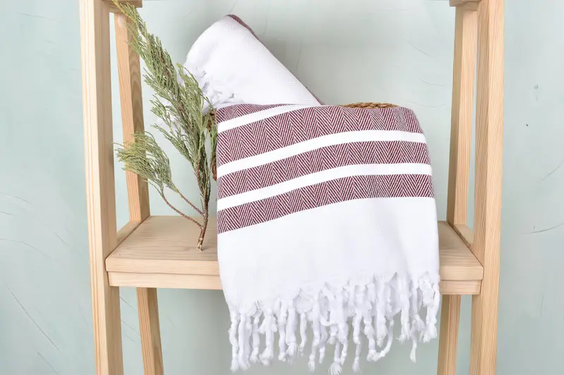 70x40 Cotton Herringbone Towel, Fouta towel, Mother Of The Groom Gift, Custom Wedding Towel, Personalized Beach Towel, Personalized Towel - 4