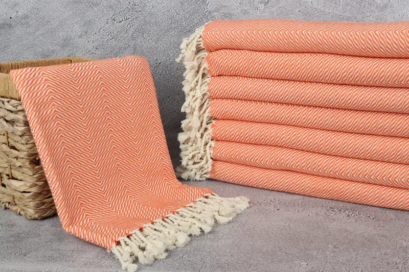 Birthday Gift, Embroidered Towel, Wedding Gift, Fringed Turkish peshtemal beach towel USA, Gift For Her, Spa Towel, 70x40 Cotton Chevron Towel - 3