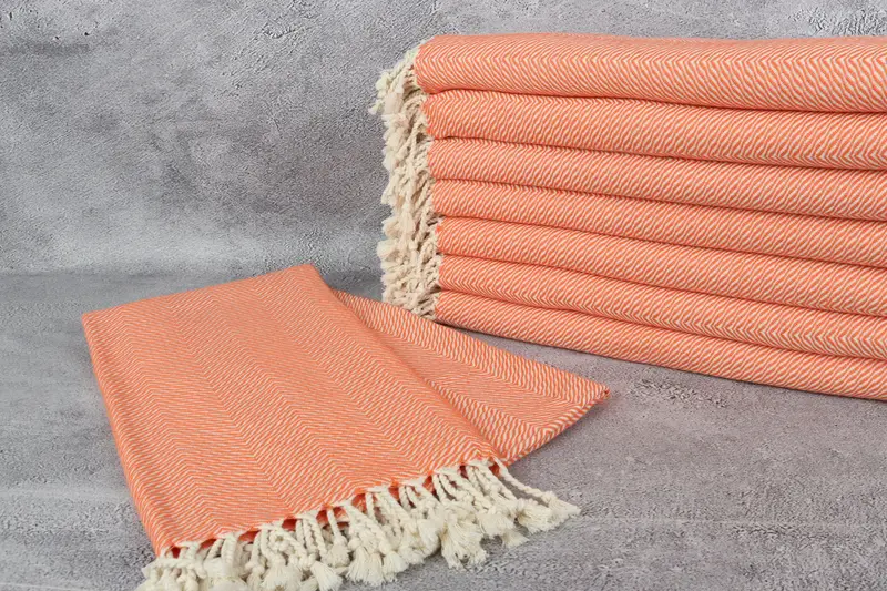 Birthday Gift, Embroidered Towel, Wedding Gift, Fringed Turkish peshtemal beach towel USA, Gift For Her, Spa Towel, 70x40 Cotton Chevron Towel - 2