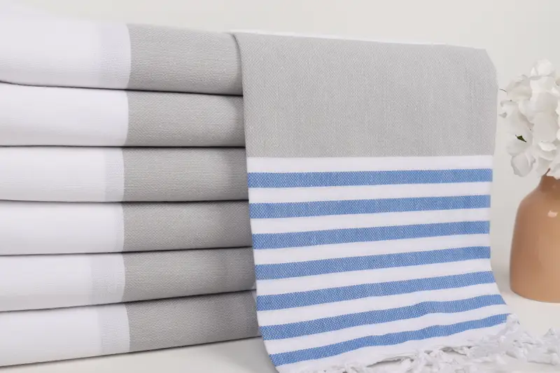 Pool Towels, 70x40 Cotton Striped Towel, Peshtemal, Turkish bath towel, Peshtemal Towel, Sand-resistant Turkish towel for travel, Turkish hand towel - 2