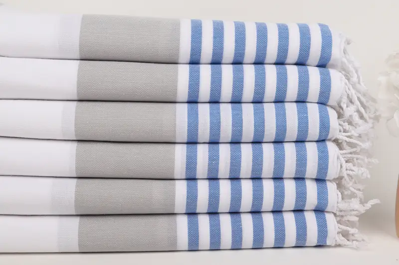 Pool Towels, 70x40 Cotton Striped Towel, Peshtemal, Turkish bath towel, Peshtemal Towel, Sand-resistant Turkish towel for travel, Turkish hand towel - 3