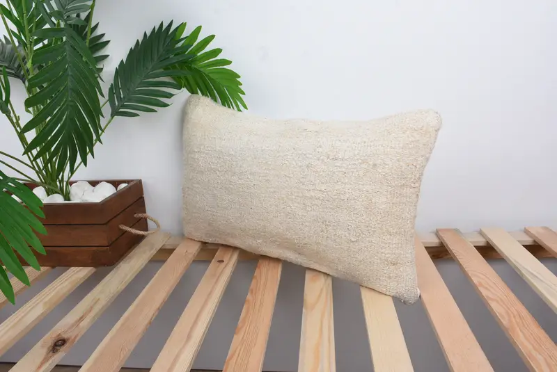 Turkish Pillow, Pillow for Sofa, Decorative Throw Pillow Cover, Couch Cushion, 12x20 White Cushion Case, Cushion Case, Throw Kilim Pillow - 5