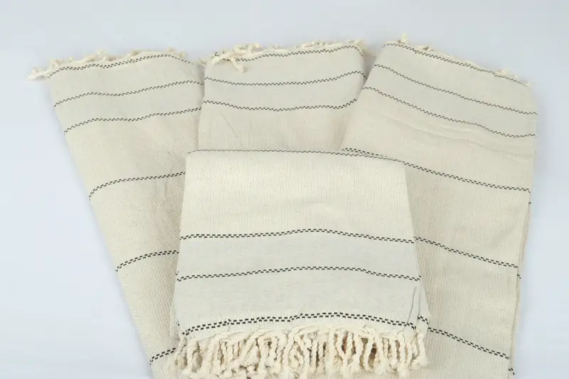 104x96 Linen Striped Towel, Turkish Blanket, Gift For Boyfriend, Turkish Tablecloth, Tablecloth, Best Friend Wedding Gift, Monogram Blanket - 5