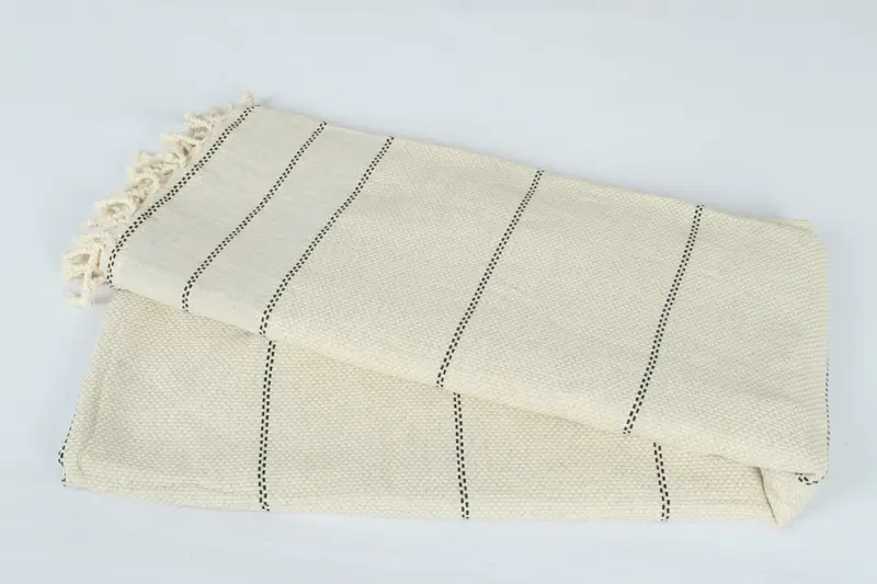 104x96 Linen Striped Towel, Turkish Blanket, Gift For Boyfriend, Turkish Tablecloth, Tablecloth, Best Friend Wedding Gift, Monogram Blanket - 6