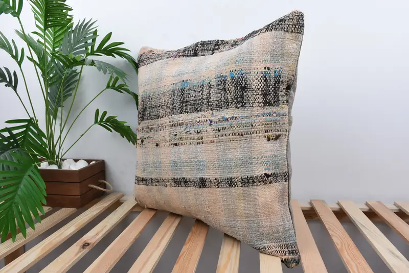 Pillow for Couch, Kilim Cushion Sham, Armchair Pillow Case, Vintage Pillow, 24x24 White Cushion Case, Cushion, Authentic Pillow, Luxury Pillow Case - 5