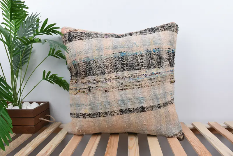 Pillow for Couch, Kilim Cushion Sham, Armchair Pillow Case, Vintage Pillow, 24x24 White Cushion Case, Cushion, Authentic Pillow, Luxury Pillow Case - 1