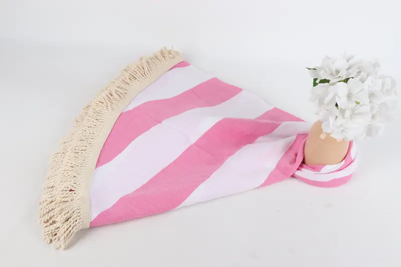 Custom Wedding Gifts, Beach Towel Monogram, Soft towel, 64x64 Cotton Striped Round Towel, Gift For Best Friend, Custom Gift, Family Gift Basket - 6
