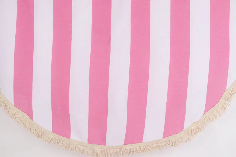 Custom Wedding Gifts, Beach Towel Monogram, Soft towel, 64x64 Cotton Striped Round Towel, Gift For Best Friend, Custom Gift, Family Gift Basket - 1