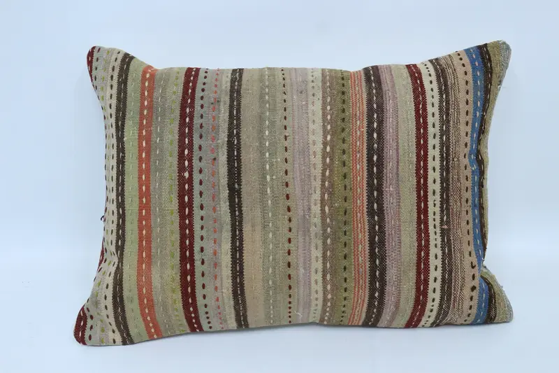 Pillow for Sofa, Handmade Kilim Cushion, Vintage Pillow, Cushion Case, 20x28 Brown Pillow Sham, Garden Cushion Case, Traditional Pillow Cover - 1