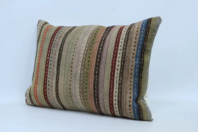 Pillow for Sofa, Handmade Kilim Cushion, Vintage Pillow, Cushion Case, 20x28 Brown Pillow Sham, Garden Cushion Case, Traditional Pillow Cover - 4