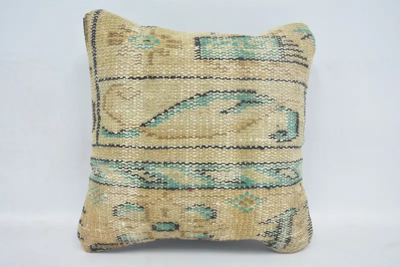 Gift Pillow, Bed Cushion, Art Deco Pillow, Turkish Pillow, Home Decor Pillow, Pillow, 14x14 Beige Pillow, Car Cushion Cover, Oriental Pillow Sham - 1