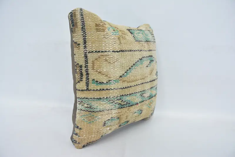 Gift Pillow, Bed Cushion, Art Deco Pillow, Turkish Pillow, Home Decor Pillow, Pillow, 14x14 Beige Pillow, Car Cushion Cover, Oriental Pillow Sham - 3