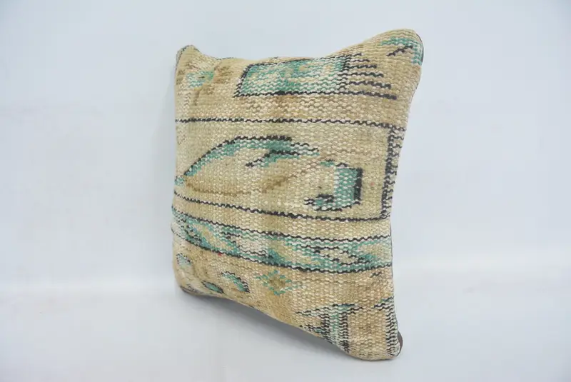 Gift Pillow, Bed Cushion, Art Deco Pillow, Turkish Pillow, Home Decor Pillow, Pillow, 14x14 Beige Pillow, Car Cushion Cover, Oriental Pillow Sham - 4