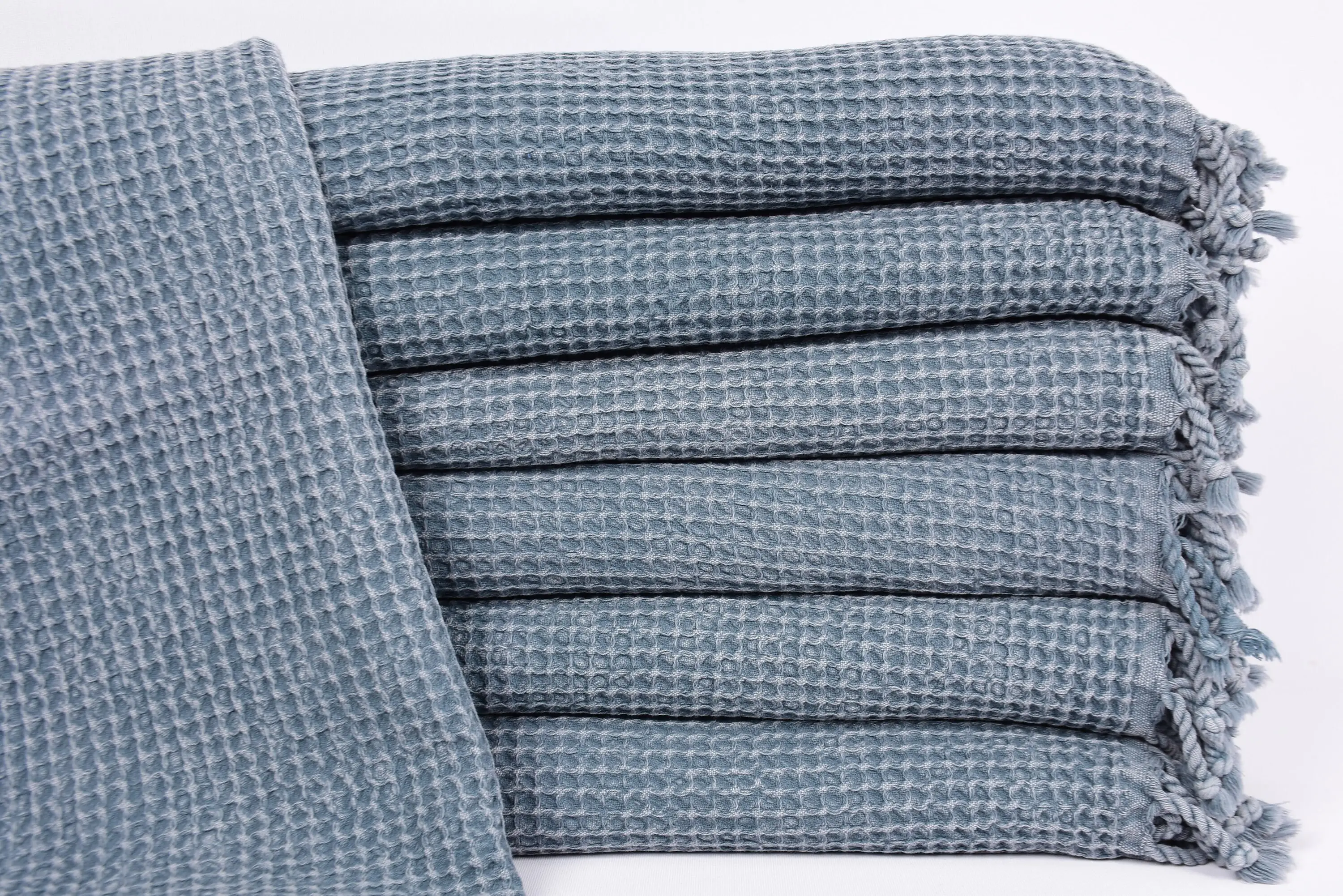 Hand Towel Gray Waffle Organic Cotton, Personalized, 40x20 Inches - 1