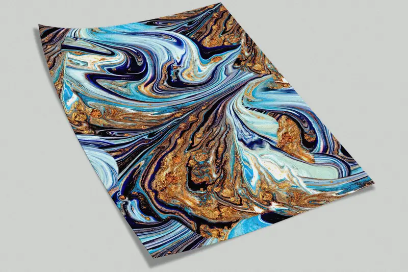 Blue And Gold Marble, Gold Mural, Shimmery Wallpaper, Modern Wall Mural, Abstract Wall Painting, Luxury Marble Wallpaper, - 7