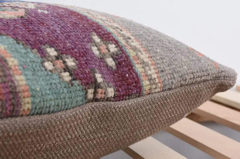 Handmade Kilim Cushion, 18x18 Blue Cushion Cover, Patio Cushion Case, Cushion Case, Vintage Kilim Throw Pillow, Pillow for Sofa - 7
