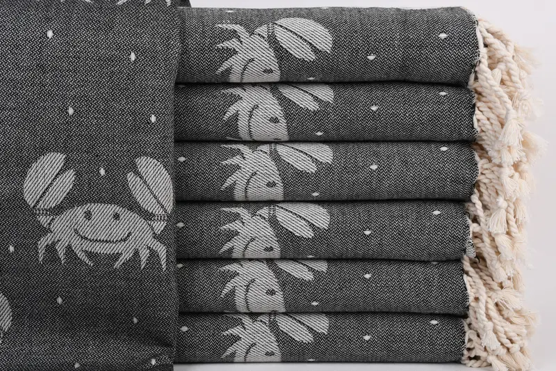 Quick-Dry Beach Towel, Custom Towel Beach, 68x40 Cotton Crab Design Towel, Merry Christmas Gifts, Embroidered Towel, Lightweight towel, Gym Towel - 1