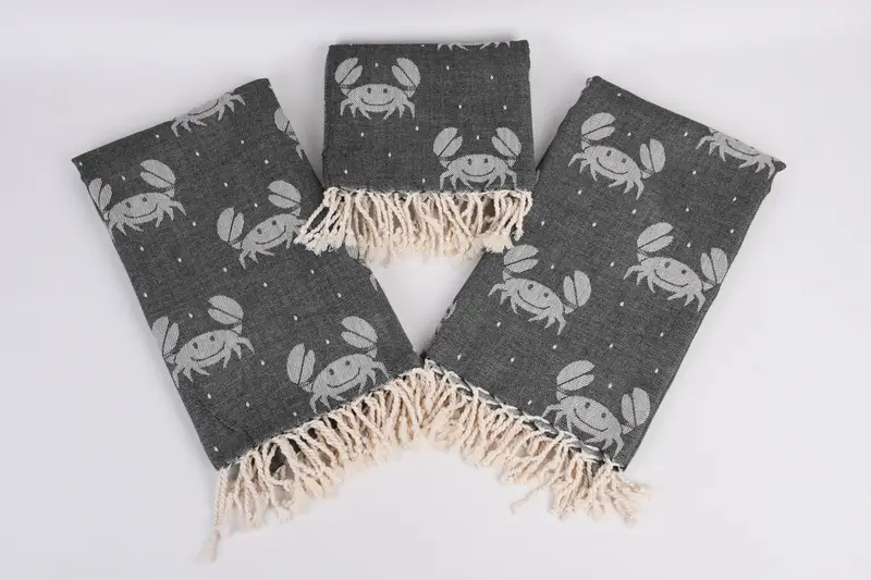 Quick-Dry Beach Towel, Custom Towel Beach, 68x40 Cotton Crab Design Towel, Merry Christmas Gifts, Embroidered Towel, Lightweight towel, Gym Towel - 7