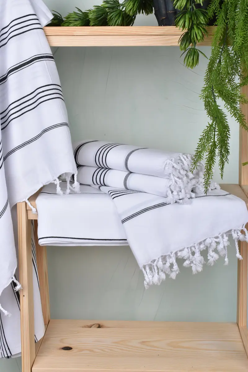 Miami Bachelorette Party Favors, Beach Towel Bulk, Decorative Towel, Fouta towel, House Warming Gift, Turkish bath towel, 70x40 Cotton Striped Towel - 6