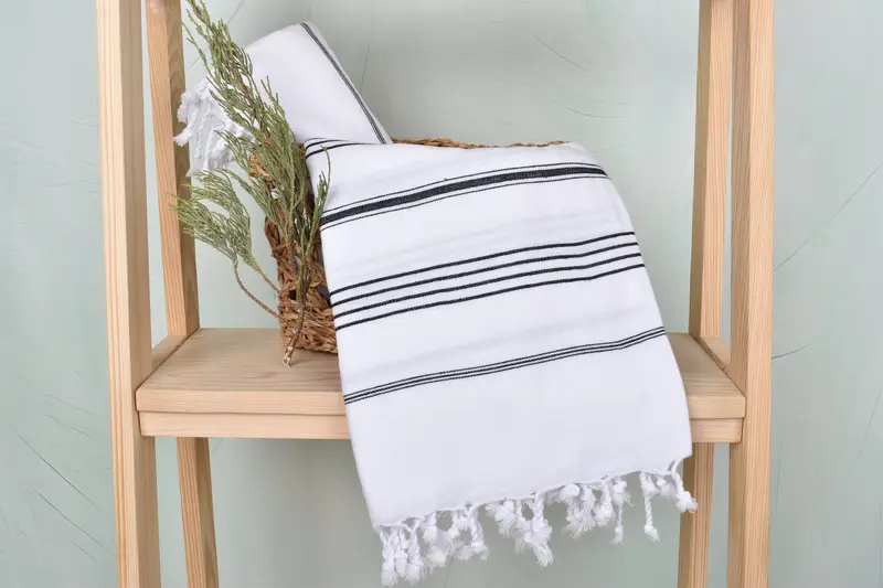Miami Bachelorette Party Favors, Beach Towel Bulk, Decorative Towel, Fouta towel, House Warming Gift, Turkish bath towel, 70x40 Cotton Striped Towel - 4