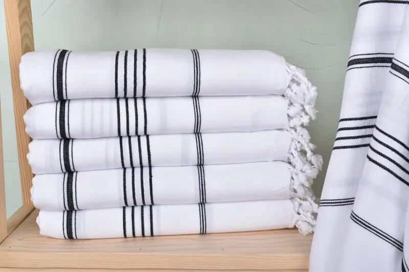 Miami Bachelorette Party Favors, Beach Towel Bulk, Decorative Towel, Fouta towel, House Warming Gift, Turkish bath towel, 70x40 Cotton Striped Towel - 1