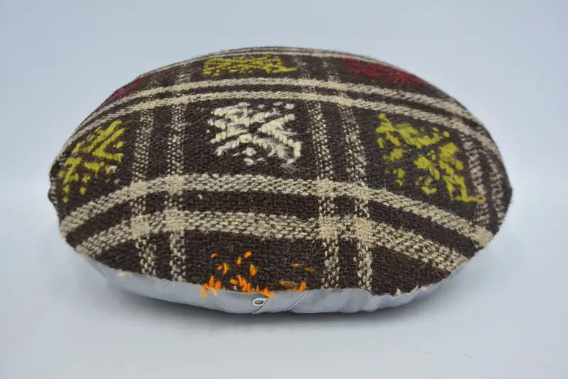 Turkish Kilim Pillow, Throw Kilim Pillow, Boho Throw Pillow Sham, Pillow Cover, Nautical Throw Pillow Case, Vintage Pillow, 20x20 Brown Cushion - 6