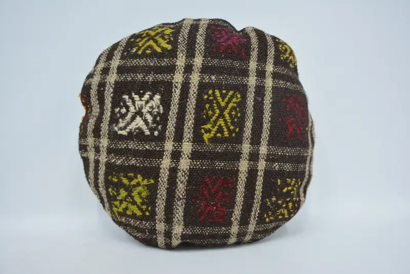 Turkish Kilim Pillow, Throw Kilim Pillow, Boho Throw Pillow Sham, Pillow Cover, Nautical Throw Pillow Case, Vintage Pillow, 20x20 Brown Cushion - 1