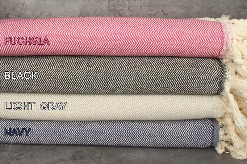 Monogram Boho Cotton Throw 79x99 Inches, Beige, Paisley Pattern, Recycled Cotton