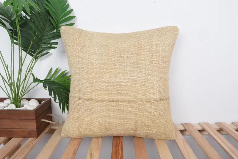 20x20 Beige Cushion, Southwestern Pillow, Cushion Cover, Vintage Pillow, Patio Cushion, Vintage Kilim Throw Pillow, Kilim Pillow - 1