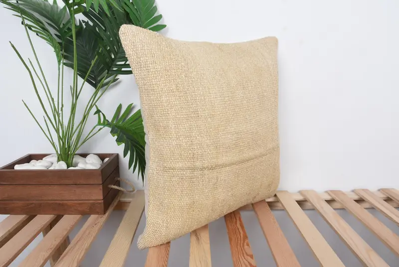 20x20 Beige Cushion, Southwestern Pillow, Cushion Cover, Vintage Pillow, Patio Cushion, Vintage Kilim Throw Pillow, Kilim Pillow - 4