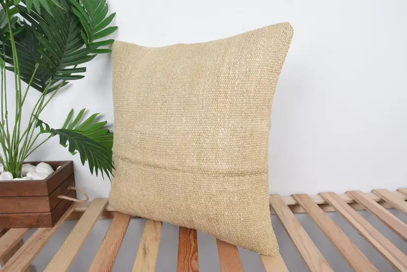 20x20 Beige Cushion, Southwestern Pillow, Cushion Cover, Vintage Pillow, Patio Cushion, Vintage Kilim Throw Pillow, Kilim Pillow - 5
