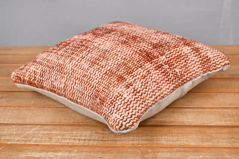 Muted Pillow, Vintage Pillow, Pillow Case, Throw Kilim Pillow, Retro Pillow, Home Decor Pillow, Couch Pillow Case, 12x12 Red Cushion Cover - 4