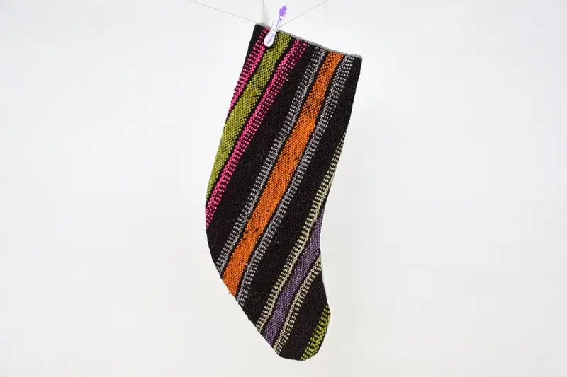 Medias con adornos navideños en color marrón y naranja, medias de 9 pulgadas de ancho