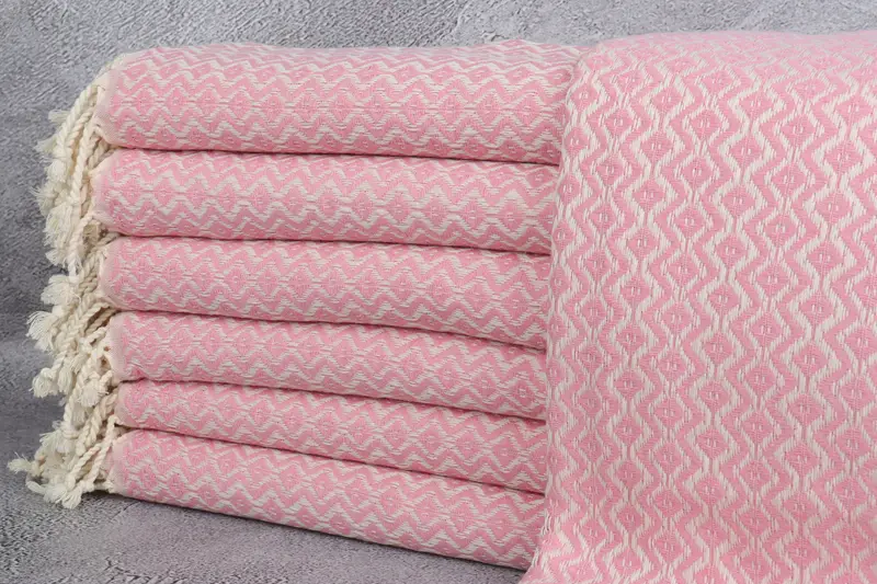 70x40 Cotton Diamond Towel, Spa Towel, Unique Gift, Bridesmaid Gift, Organic Towel, Lightweight Turkish towel, Gift For Him, Handwoven Turkish Towel - 1