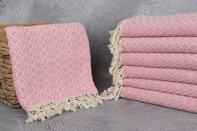 70x40 Cotton Diamond Towel, Spa Towel, Unique Gift, Bridesmaid Gift, Organic Towel, Lightweight Turkish towel, Gift For Him, Handwoven Turkish Towel - 3