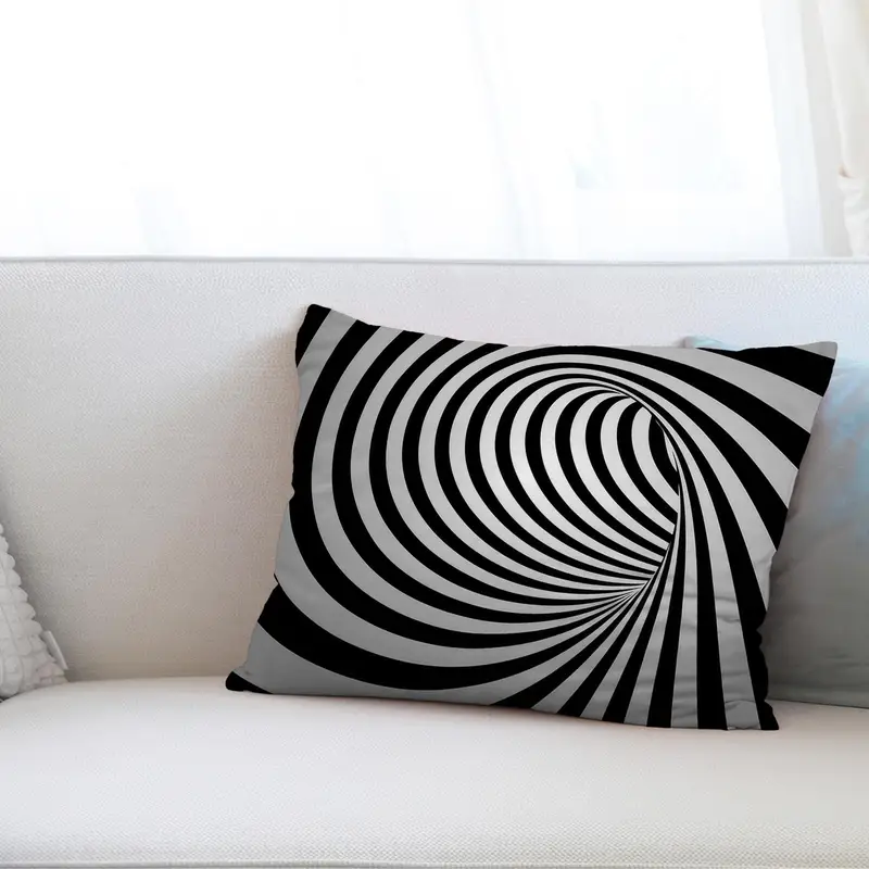 Abstraktes Vogue-bedrucktes Kissen: Modernes Schwarz-Weiß-Design