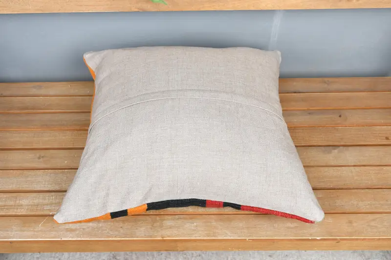 Kilim Pillow, Bohemian Cushion Pillow Cover, Vintage Kilim Pillow, Designer Throw Pillow Sham, Boho Pillow, 20x20 Red Cushion, Cushion - 5