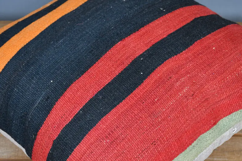 Kilim Pillow, Bohemian Cushion Pillow Cover, Vintage Kilim Pillow, Designer Throw Pillow Sham, Boho Pillow, 20x20 Red Cushion, Cushion - 3