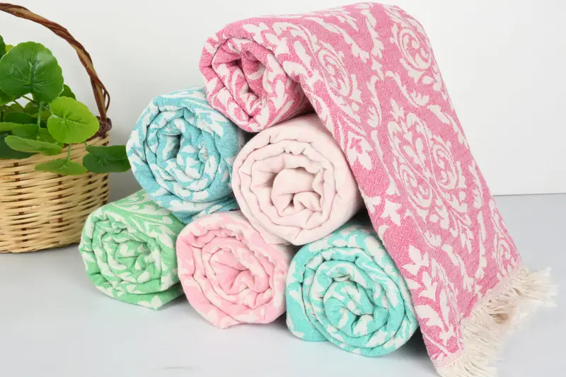 Bridal Shower Gift, 68x36 Cotton Baroque Towel, Turkish beach towel, Christmas Gift, Bachelorette Party Gift, Personalized Turkish Beach Towel - 5