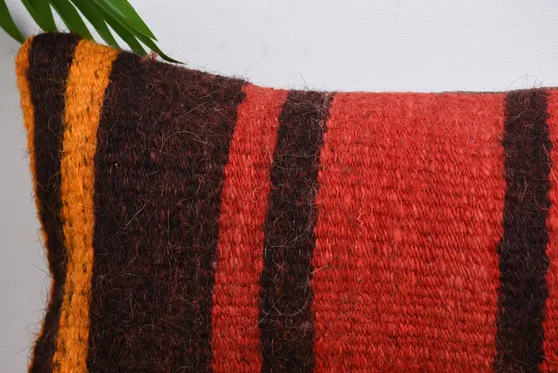 Chair Pillow Case, Vintage Pillow, Pillow for Couch, Cushion Cover, Boho Pillow Sham Cover, Cotton Pillow, 8x16 Red Cushion - 2