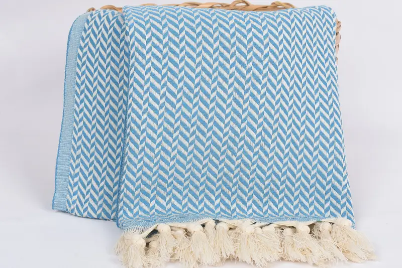 70x40 Cotton Chevron Towel, Wedding Gift For Bride, Girls Weekend Getaways Ideas, Peshtemal Towel, Soft towel, Sand-resistant towel, Custom Towel - 5