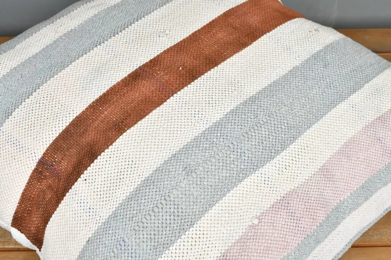 Interior Designer Pillow, Kilim Cushion Sham, Handwoven Pillow Sham, 24x24 White Pillow Case, Handmade Cushion, Turkish Pillow, Cushion Case - 3
