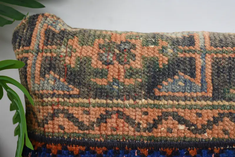 Designer Throw Cushion, Throw Kilim Pillow, Turkish Kilim Pillow, Kilim Pillow Cover, Pillow Cover, Bench Cushion Case, 12x24 Blue Cushion - 2