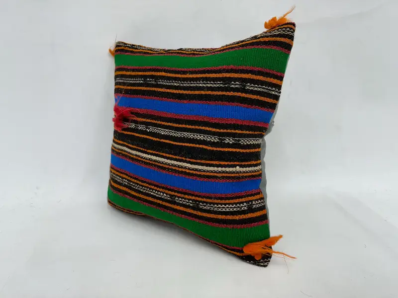 Ethnic Throw Pillow Cover, 18x18 Green Pillow, Interior Designer Pillow, Boho Pillow Sham Cover, Pillow Cover, Handmade Kilim Cushion - 4