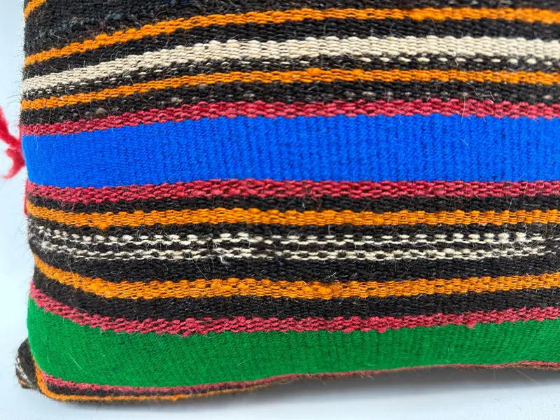 Ethnic Throw Pillow Cover, 18x18 Green Pillow, Interior Designer Pillow, Boho Pillow Sham Cover, Pillow Cover, Handmade Kilim Cushion - 2