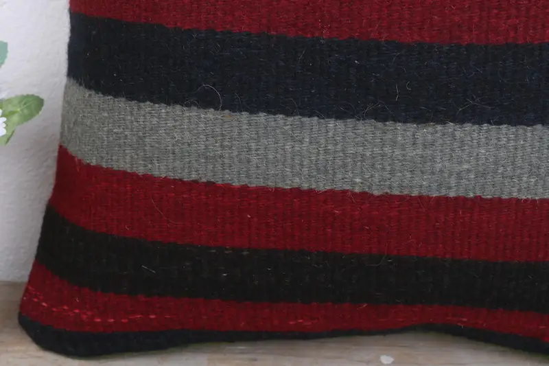 Interior Designer Pillow, Rustic Cushion Case, Handmade Kilim Cushion, 18x18 Red Cushion Case, Kilim Pillow Cover, Pillow Cover - 3