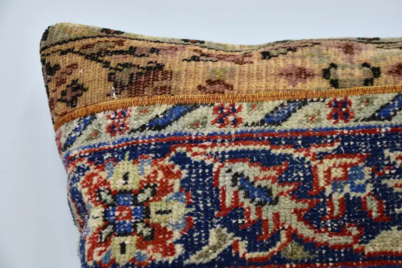 Vintage Kilim Throw Pillow, Vintage Kilim Pillow, Couch Pillow Sham, Cushion Cover, Ethnical Kilim Rug Pillow, 24x24 Blue Cushion Case - 2