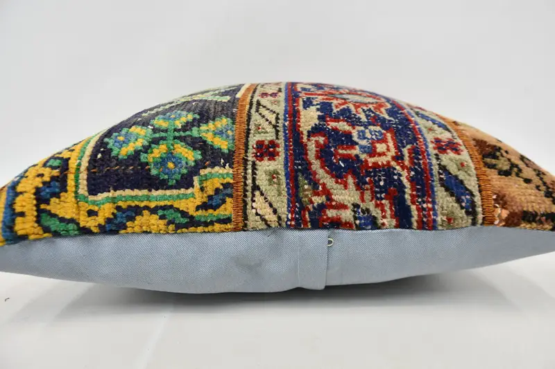 Vintage Kilim Throw Pillow, Vintage Kilim Pillow, Couch Pillow Sham, Cushion Cover, Ethnical Kilim Rug Pillow, 24x24 Blue Cushion Case - 6