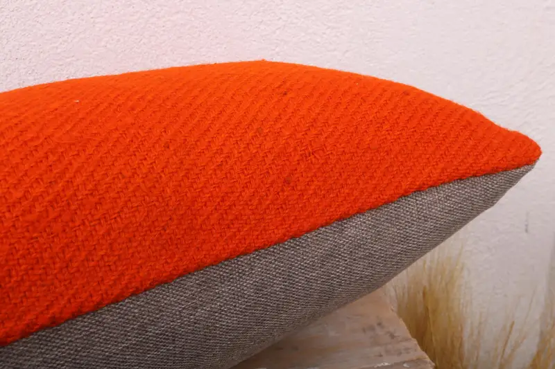 12x24 Orange Pillow Case, Throw Kilim Pillow, Boho Chic Cushion Case, Turkish Pillow, Pillow Cover, Vintage Kilim Throw Pillow, Bench Cushion - 6