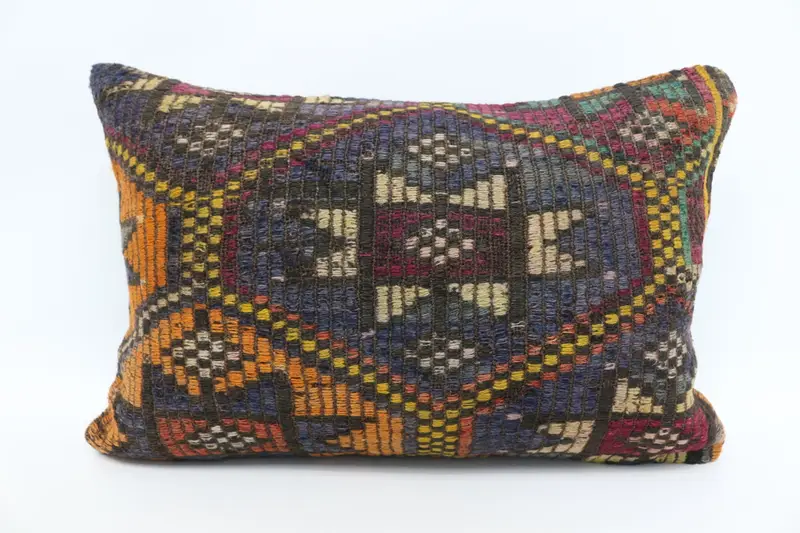Pillow for Couch, 16x24 Blue Pillow Sham, Gift Pillow, Vintage Pillow, Wool Kilim Pillow Pillow Cover, Pillow Sham, Wholesale Pillow Cover - 1